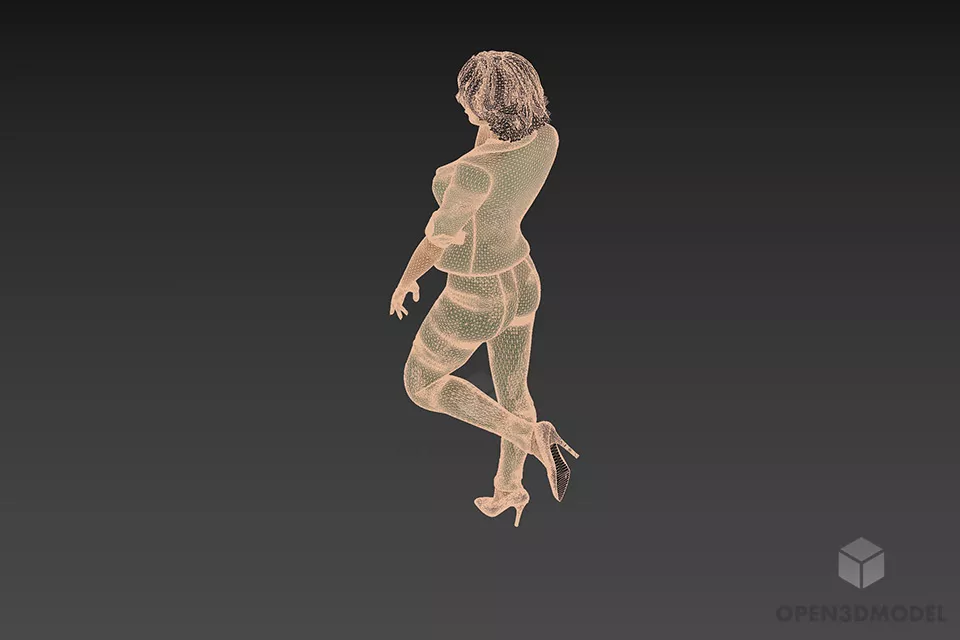 Fashion Girl With Phone 3d model 2
