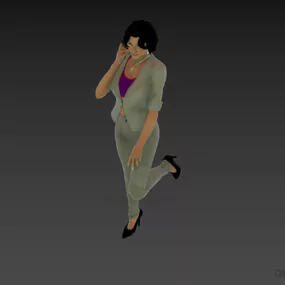 Fashion Girl With Phone 3d model