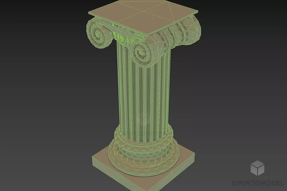 Marble Doric Column Toy 3d model 2
