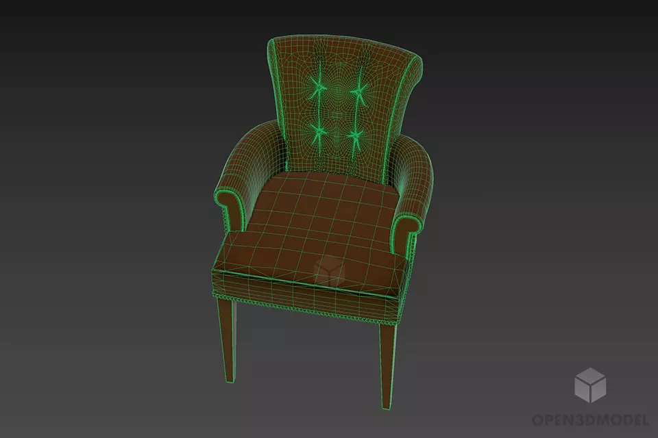 Upholstered Armchair Eichholtz 3d model 3