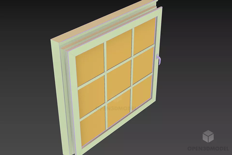 Square Window With Frame 3d model 2