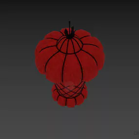 Red Lantern Lamp, Chinese Lamp Style 3d model