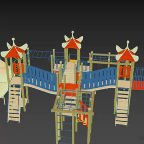 Playground Toy Equipment With Slide 3d model