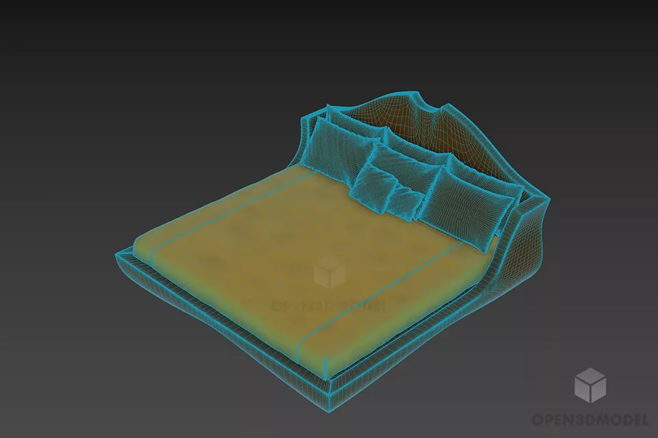 Curved Bed Pegaso 3d model 2