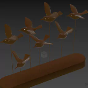 Figurine Birds Tableware 3d model