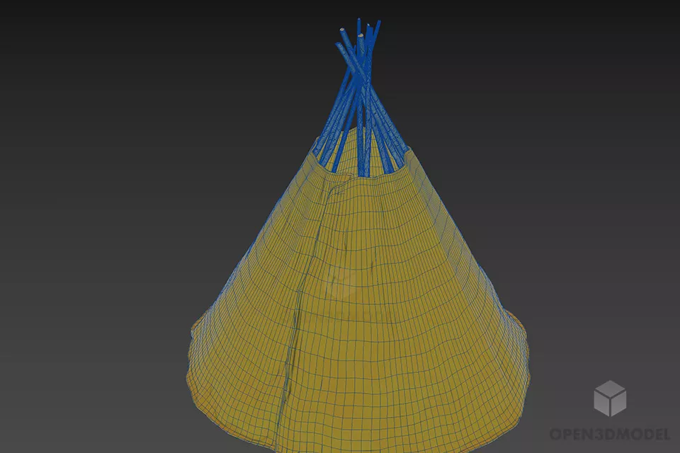 Tent Yurt Building 3d model 2