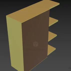 Simple Shelf With Mirror 3d model