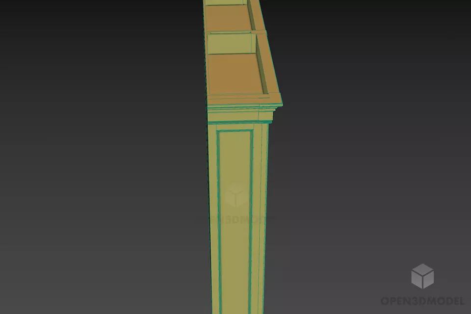 Antique Bookcase 3d model 3