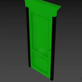 Antique Door With Carved Panel 3d model