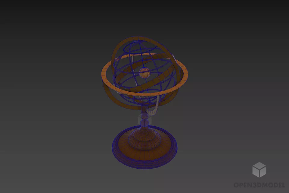 Wire Globe School School Accessories 3d model 2