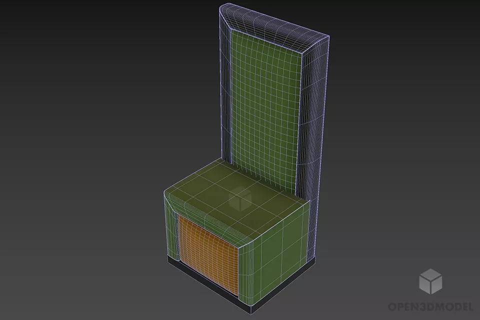 Bedside Table With Vertical Mirror 3d model 2