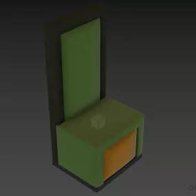 Bedside Table With Vertical Mirror 3d model