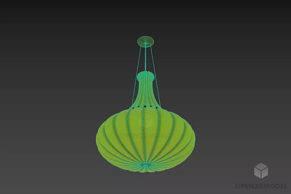 Chinese Modern Lantern Doge 3d model 2