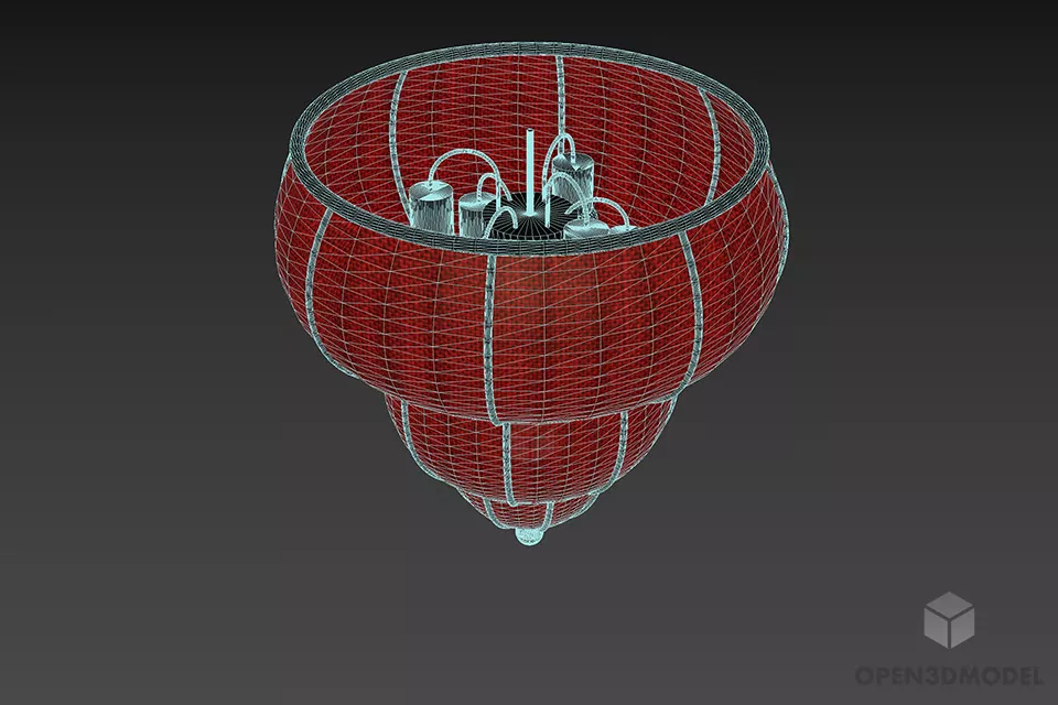 Chinese Modern Lantern Pendant Lamp 3d model 3