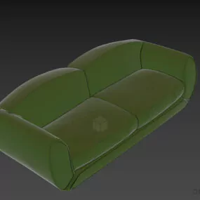 Upholstery Sofa Furniture Curved Back 3d model