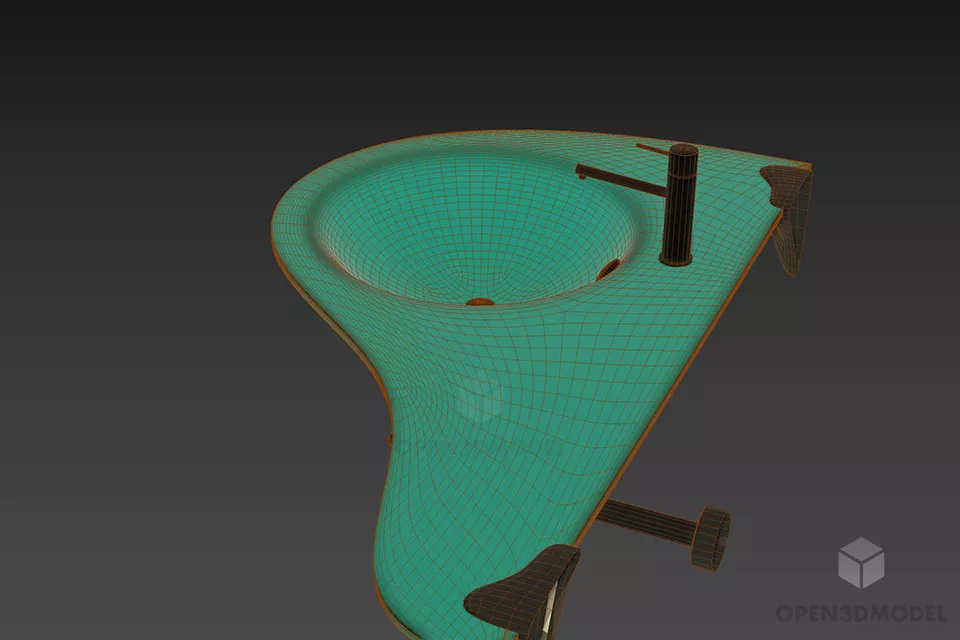 Simple Kitchen Sink Regia 3d model 2