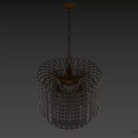 Crystal Ceiling Lamp On Chain 3d model
