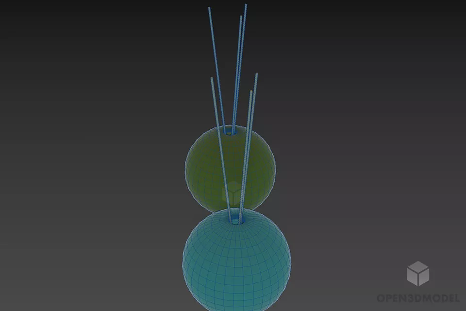 Sphere Vase With Decorative Branches 3d model 2
