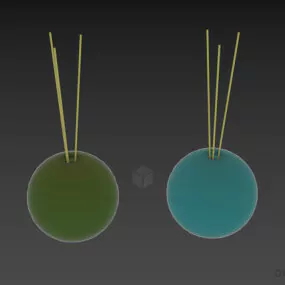 Sphere Vase With Decorative Branches 3d model