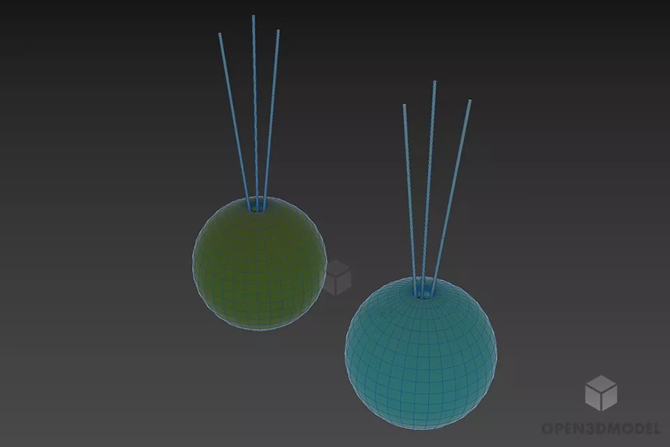 Sphere Vase With Decorative Branches 3d model 3