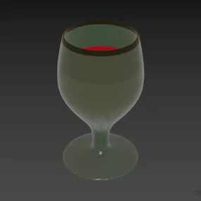 Wine Glass Thick Glass 3d model