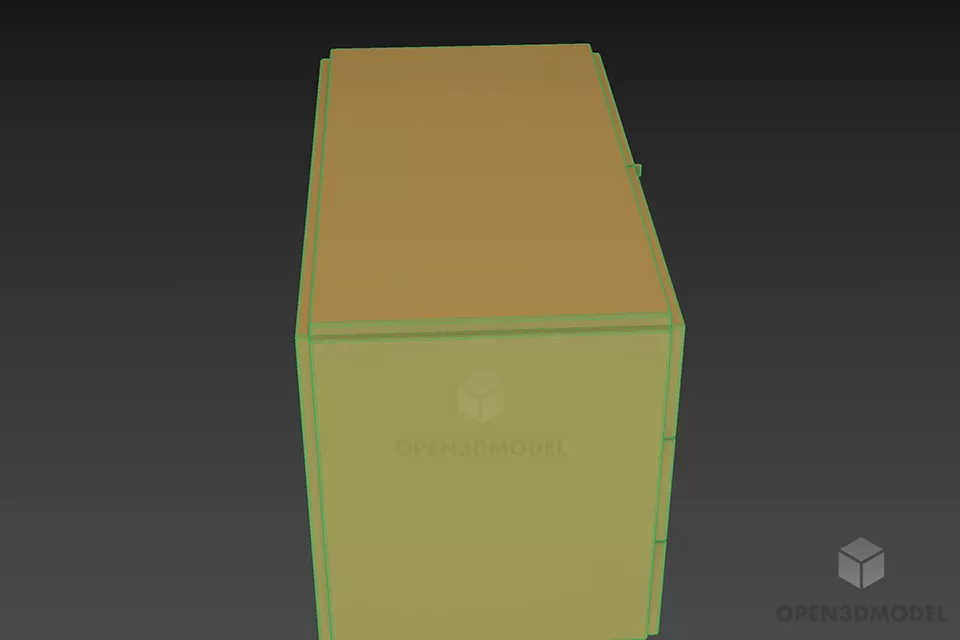 Office Small Locker With Drawers 3d model 3