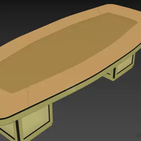Meeting Table Oval Table 3d model