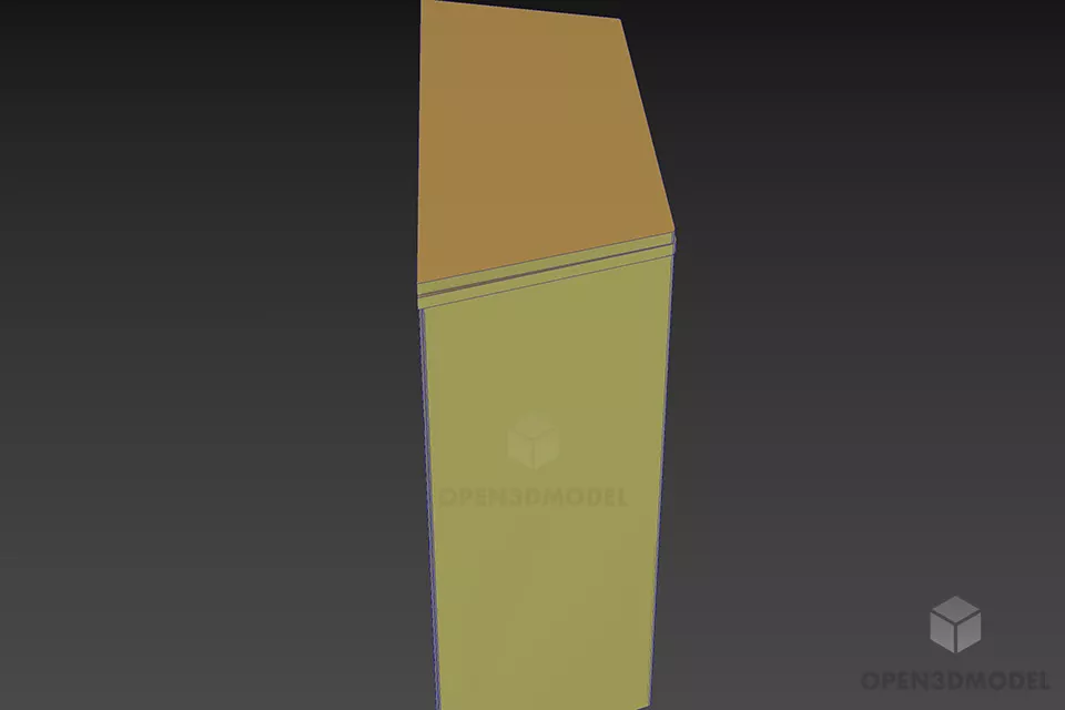 Small Locker With Glass Shelf 3d model 3