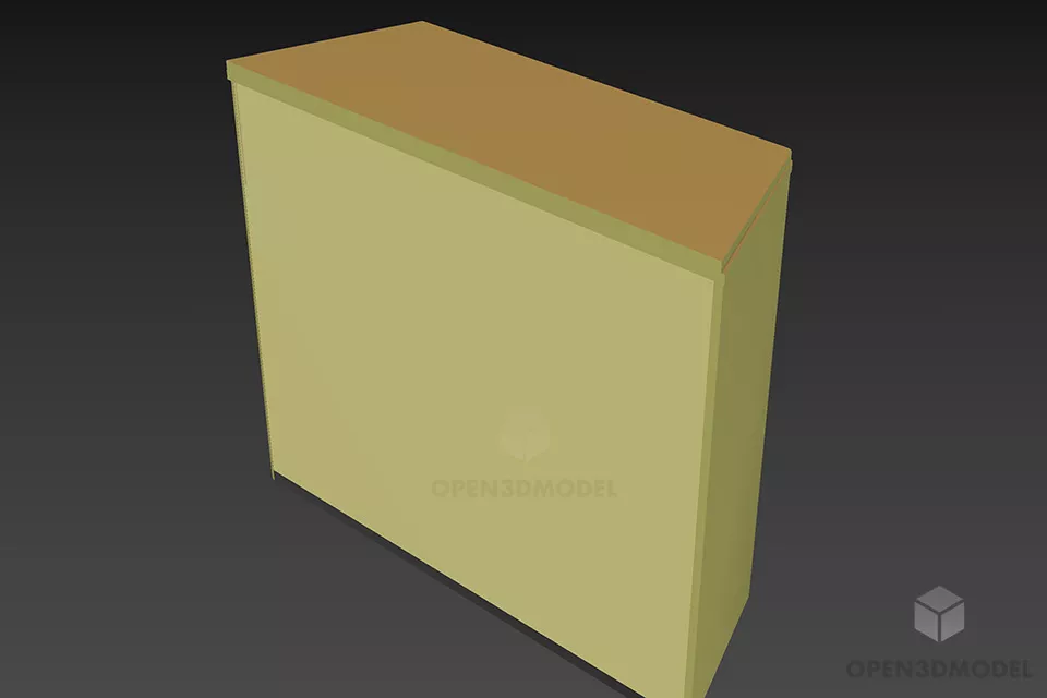 Wooden Locker Avion With Brown Panel Front 3d model