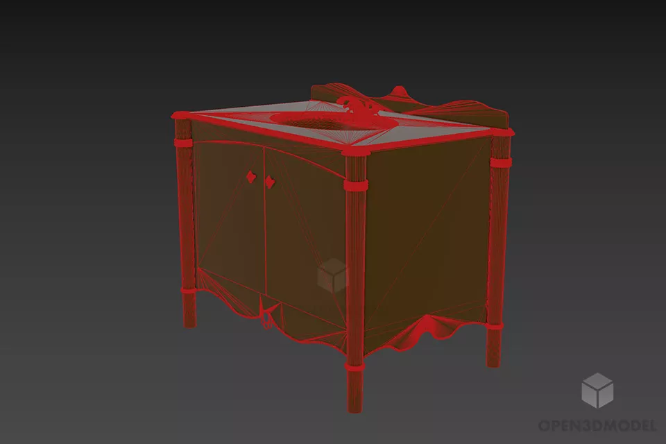 Bathroom Antique Washbasin Cabinet 3d model 2
