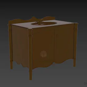 Bathroom Antique Washbasin Cabinet 3d model