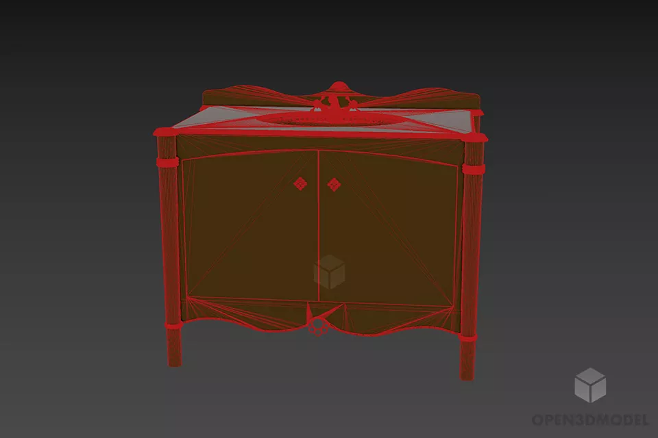 Bathroom Antique Washbasin Cabinet 3d model 3