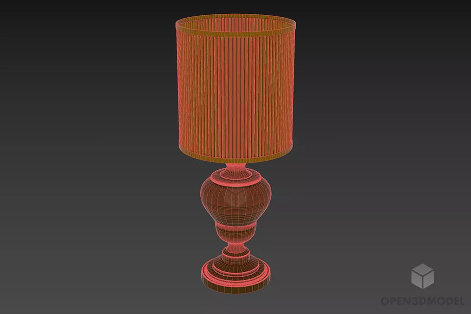 Antique Cylinder Shade Lamp Moor 3d model 3