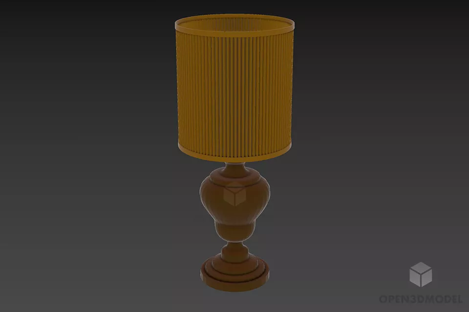 Small Table Lamp Cylinder Shade 3d model