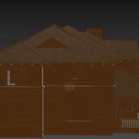 Urban Villa House With Chimney 3d model