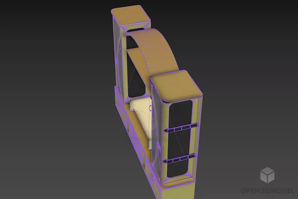 Living Room Rack Showcase Cabinet 3d model 2