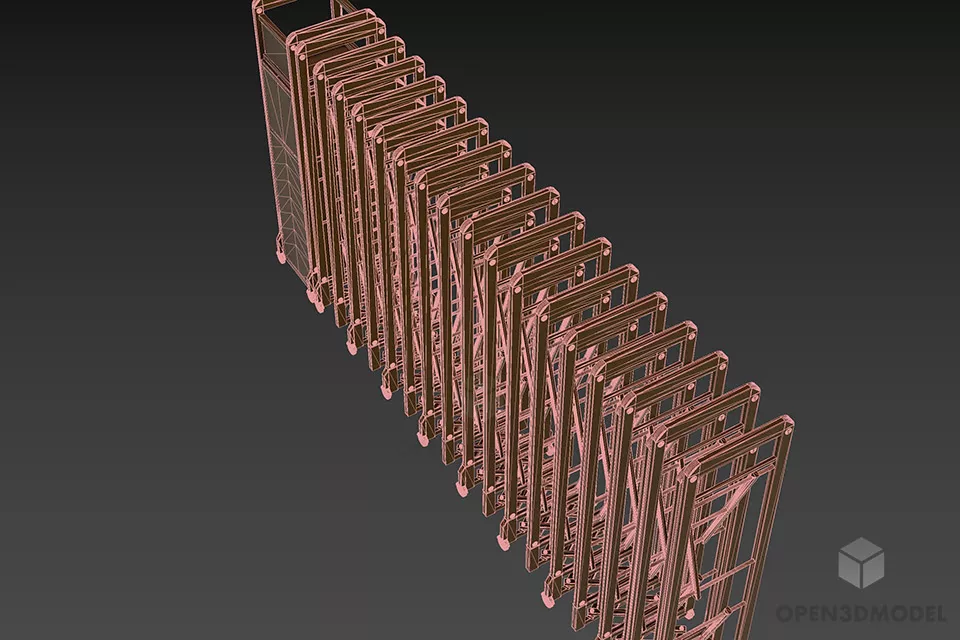 Iron Stack Gate Frame 3d model 2
