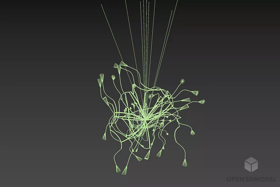 Wire Pendant Lamp Sphere Shade 3d model 2