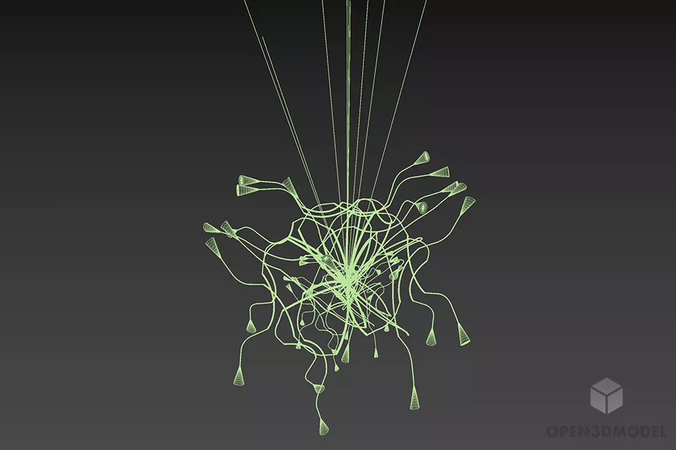 Wire Pendant Lamp Sphere Shade 3d model 3