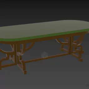 Oval Antique Table, Coffee Table 3d model
