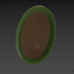 Oval Mirror With Thick Bezel 3d model