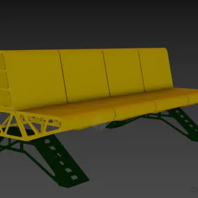 Station Waiting Bench Furniture 3d model