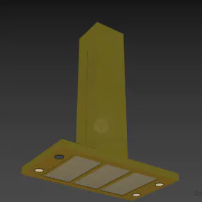 Modern Kitchen Vent Rectangle Shape 3d model