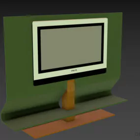 Tv Stand Curved Shape 3d model
