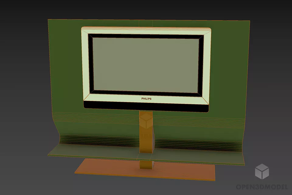 Tv Stand Curved Shape 3d model 3