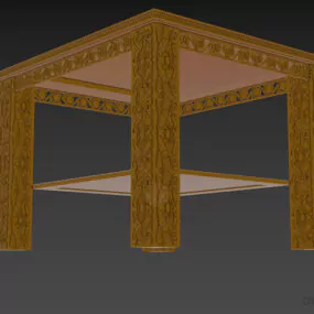 Carved Square Table Jumbo 3d model