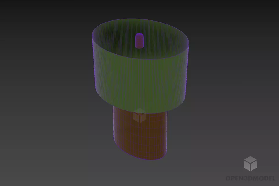Oval Blur Shade Lamp With Stand 3d model 2