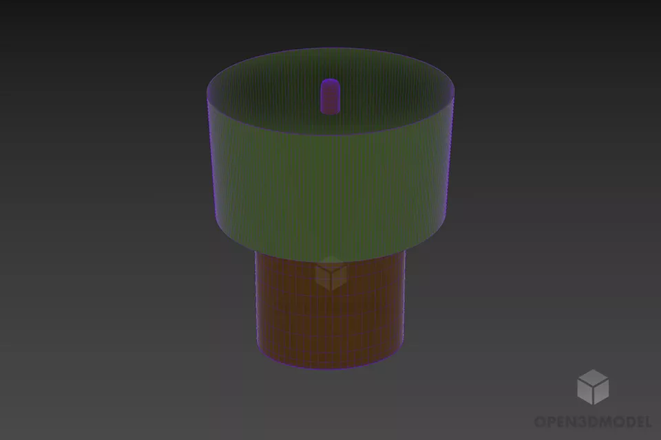 Oval Blur Shade Lamp With Stand 3d model 3