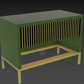 Modern Bedside Table Wooden Cover 3d model
