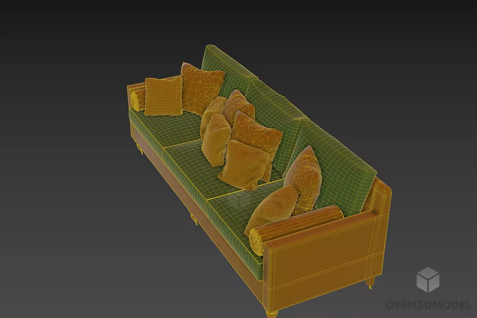Upholstered Sofa Regency 3d model 2
